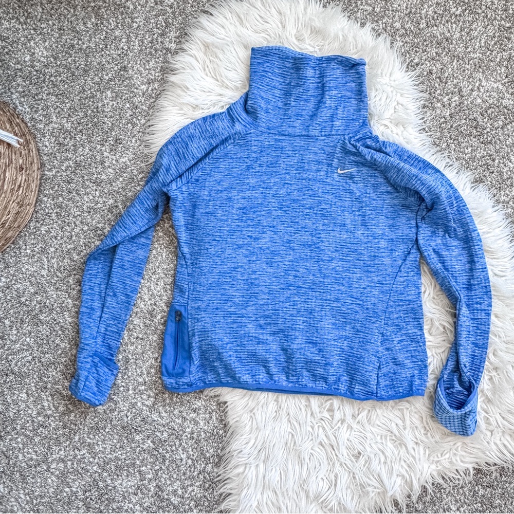 Nike Dri-FIT Blue Cowl Neck Running Pullover L